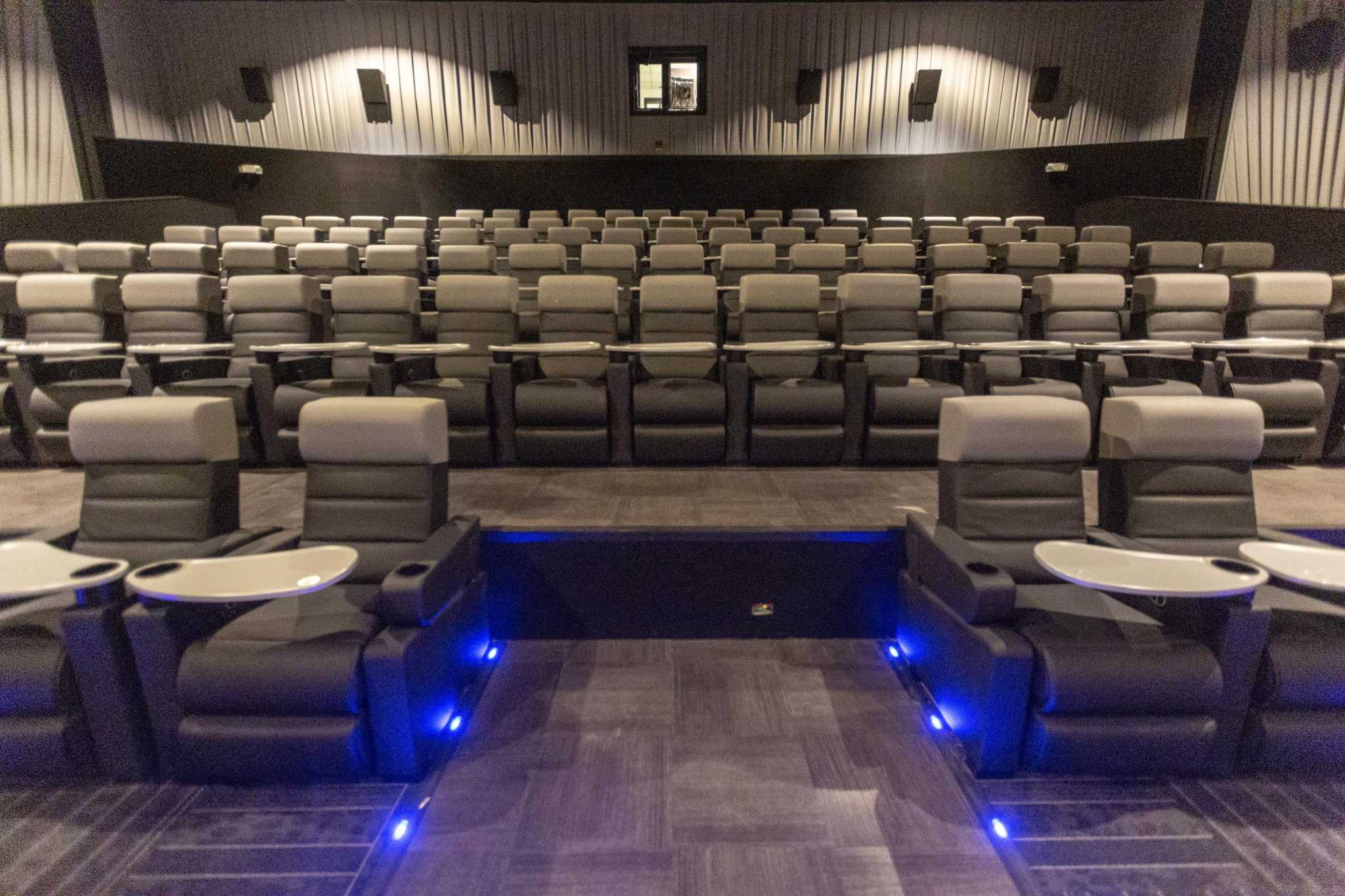 Modern reclining seats fill the individual theaters Tuesday, Nov. 12, 2019 inside the newly re-named Galaxy theater near Loop 410 and Perrin-Beitel Road. The theater, owned by Santikos Entertainment, was originally opened in 1979 as the Galaxy, was renamed the Rialto BrewHaus in 2003 and is now going back to the Galaxy name with a total renovation, according to Santikos.