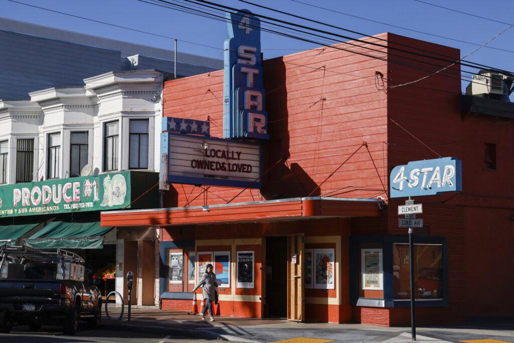 4 Star Theater is seen on the corner of Clement Street and 23rd Avenue in the Richmond District of San Francisco, Calif. Monday, Dec. 5, 2022. 4 Star Theater will be opening under new ownership on December 8 after being closed since March of 2020.