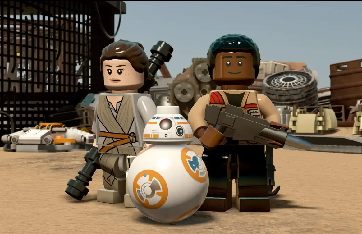 John Boyega and Daisy Ridley in Lego Star Wars